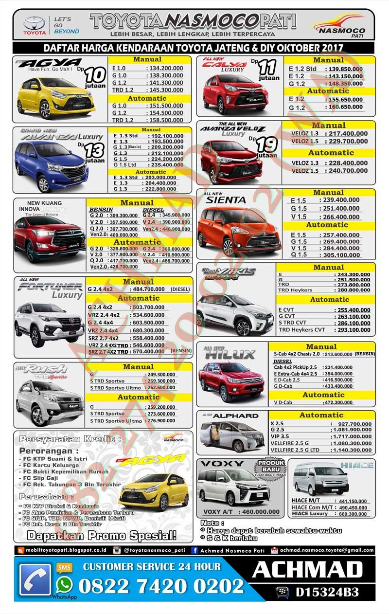 Daftar Harga Mobil Pati dan Paket Kredit Mobil Toyota Pati Terbaru Bulan Oktober 2017 - DEALER ...